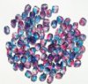 100 4mm Faceted Crystal, Fuchsia, & Teal Firepolish Beads